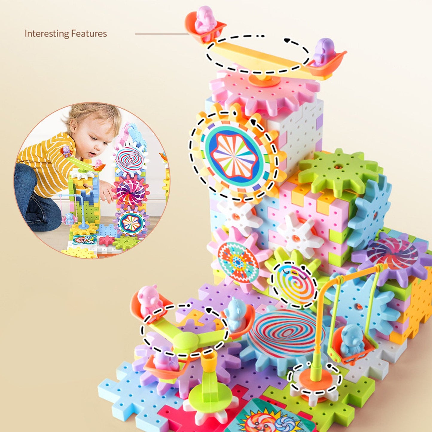 Children's Assembled Electric Gear Building Blocks